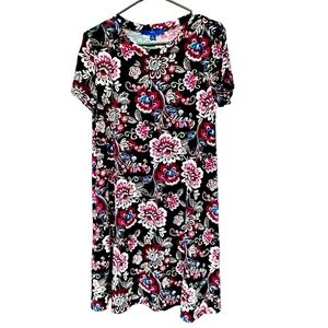 Apt. 9 Kohls Wrinkle Free Stretch Black Floral Dress Size Medium
